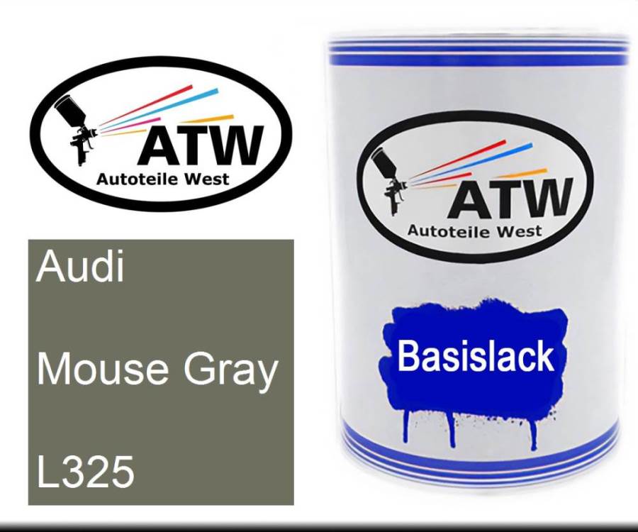 Audi, Mouse Gray, L325: 500ml Lackdose, von ATW Autoteile West.